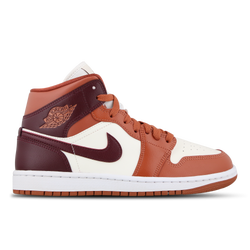 Women Shoes - Jordan 1 Mid - Dusty Peach-Night Maroon-Sail