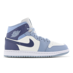 Damen Schuhe - Jordan 1 Mid - Sail-Diffused Blue-Blue Grey