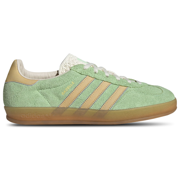 Adidas Women's Gazelle Indoor W Sneakers in Semi Green Spark/Almost Yellow/Cream White - IE2948