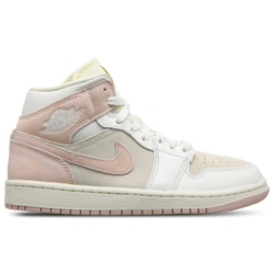 Women Shoes - Jordan 1 Mid - Pink-White-White