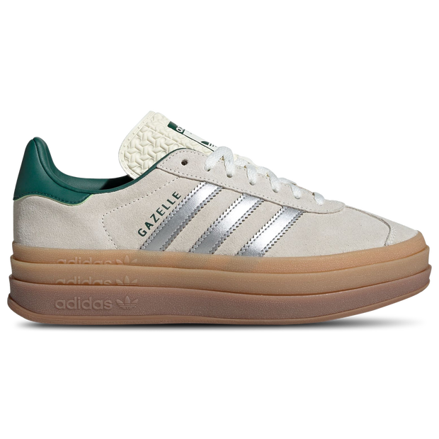 Adidas Women's Gazelle Bold W in Off White/Silver Met/Collegiate Green - JI0328