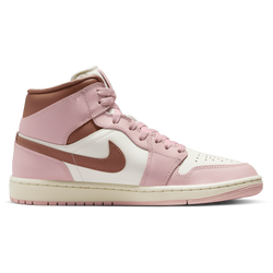 Women Shoes - Jordan 1 Mid - Pink Oxford-Archaeo Brown