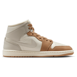 Dames Schoenen - Jordan Aj1 Mid - Pale Ivory-Lt Orewood Brown-Hemp