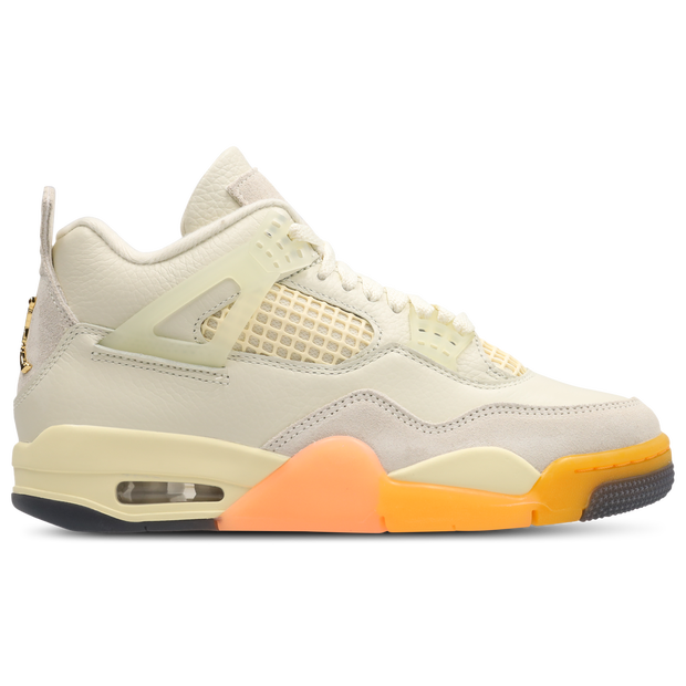 Jordan Retro 4, Women's Beige Leather Basketball  Shoes,  Size 5.5