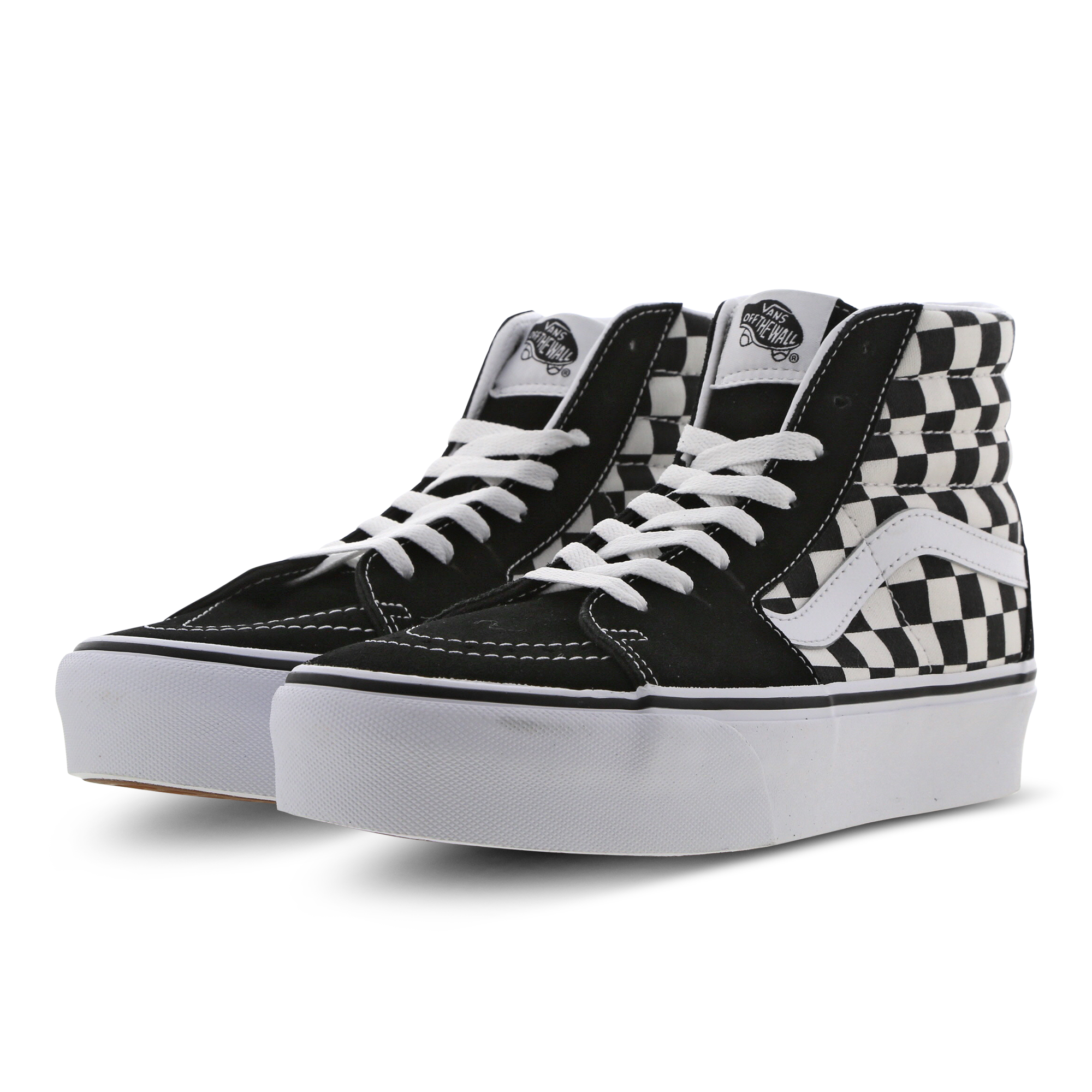 vans platform sk8 hi black white