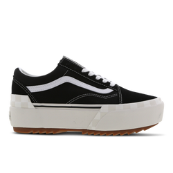 Women Shoes - Vans Old Skool Stacked - Black-Checkerboard-True White