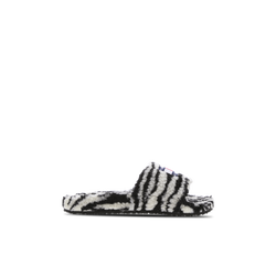 Women Shoes - Tommy Jeans Wild Animal Poolslide - Black-White-Black