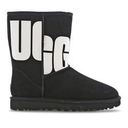 Women Shoes - UGG Classic Short Broken Logo - White-Black