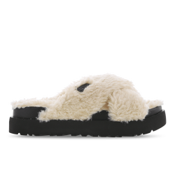 Women Shoes - UGG Fuzz Sugar Cross Slide - Natural-Natural