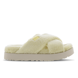 Femme Chaussures - UGG Fluff Sugar Terry Cross Slide - Banana Pudding-Banana Pudding