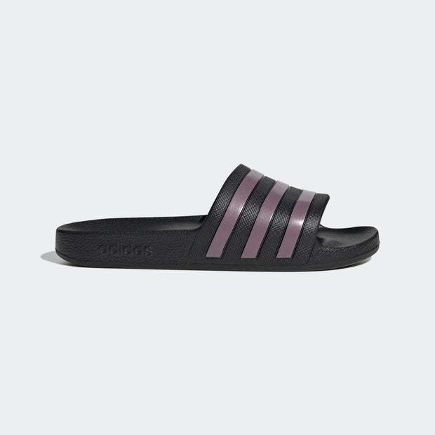 adidas Womens WMNS Adilette Aqua Black/Purple Beach & Pool Slides/Slippers GX4279 - GX4279