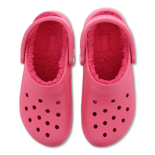 Pink fur lined crocs deals