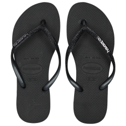 Femme Tongues et Sandales - Havaianas Slim Glitter Ii - Black-Black