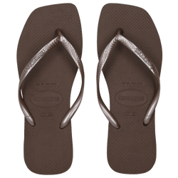 Femme Tongues et Sandales - Havaianas Slim Glitter Ii - Dark Brown-Dark Brown