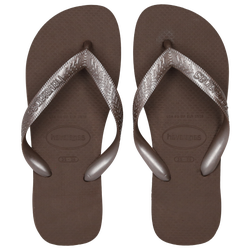 Donna Flip-Flops and Sandals - Havaianas Top Tiras - Dark Brown-Dark Brown