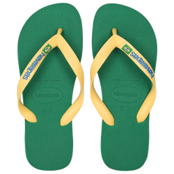 Damen Flip-Flops and Sandals - Havaianas Brasil Logo - Green-Yellow