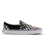 Black-Black-White- C-VANS UA CLASC SLIP-ON CHECKER EMBROIDERY BLK/WHT