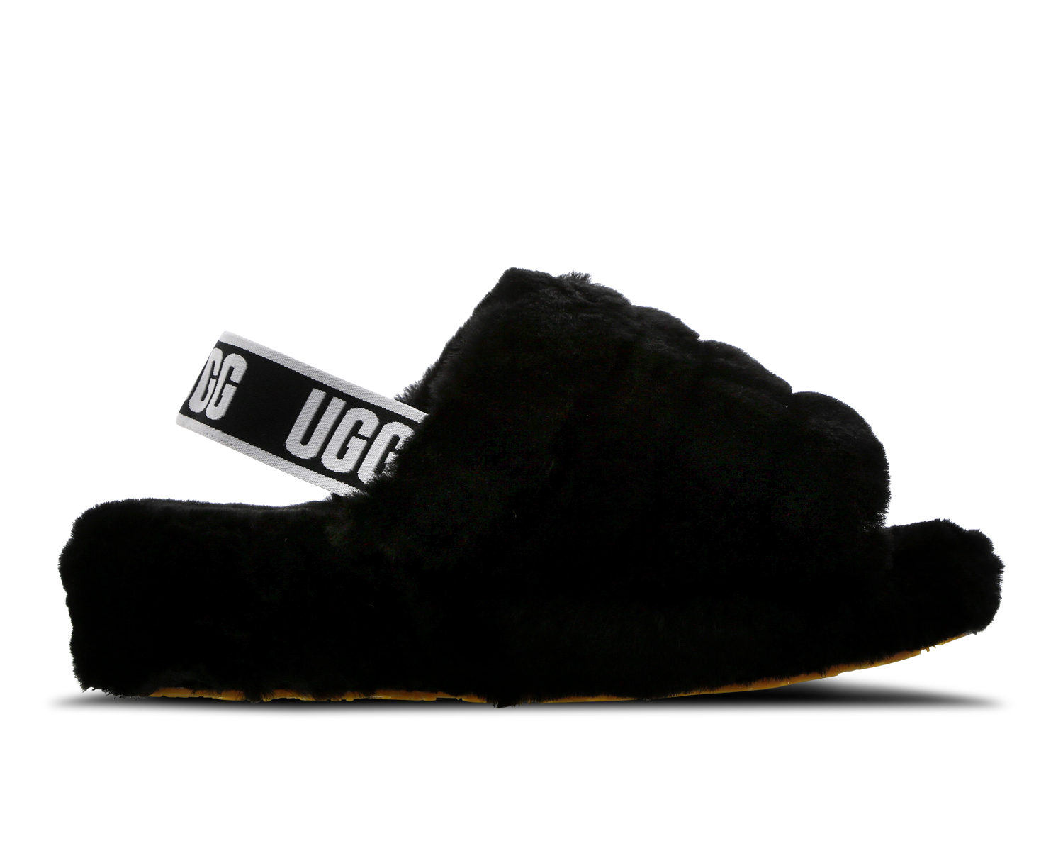 black ugg fluff yeah slide