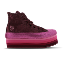 Women Shoes - Converse X Miley Cyrus Chuck Taylor All Star Platform Velvet #1 - Maroon-Pink