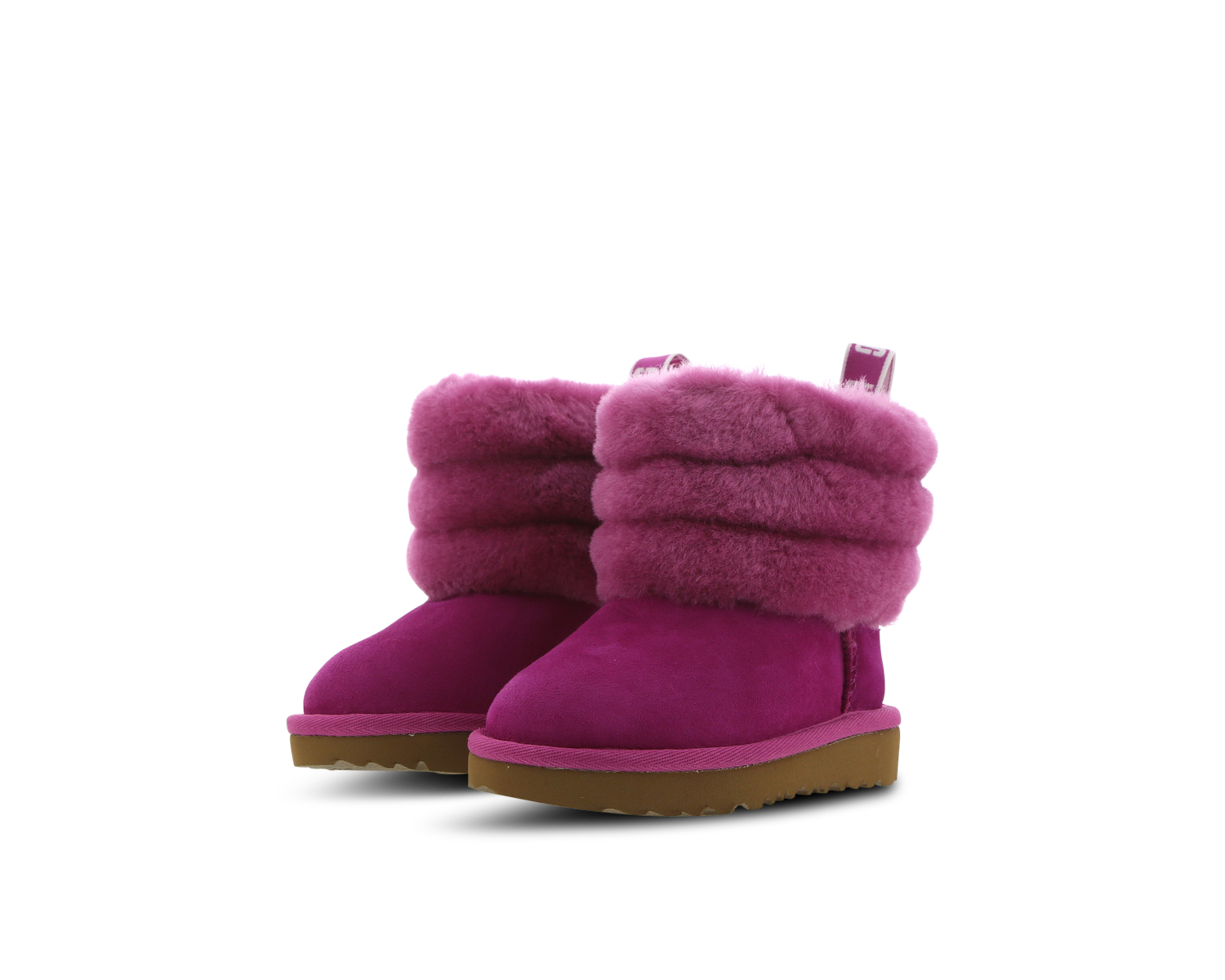 ugg fluff mini quilted logo boot pink