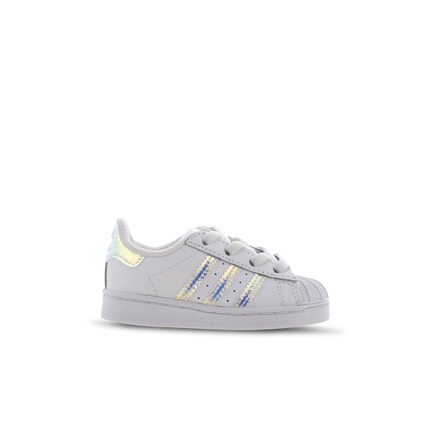adidas Kids Baby White Iridescent Superstar Sneakers - FV3143