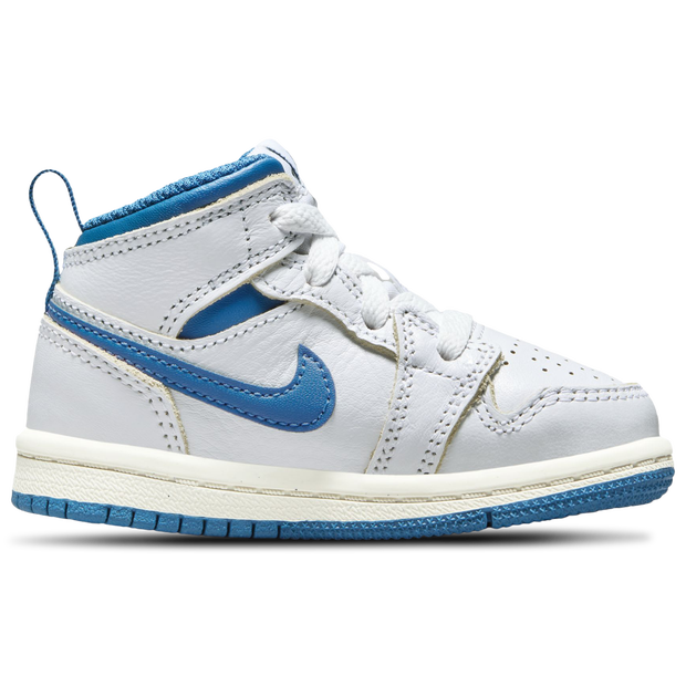 Jordan 1 Mid Unisex Shoes - White - Size: 5.5 - Leather - Foot Locker - FN7537-141