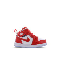 Baby Shoes - Jordan 1 Mid - Chile Red-White-Pollen
