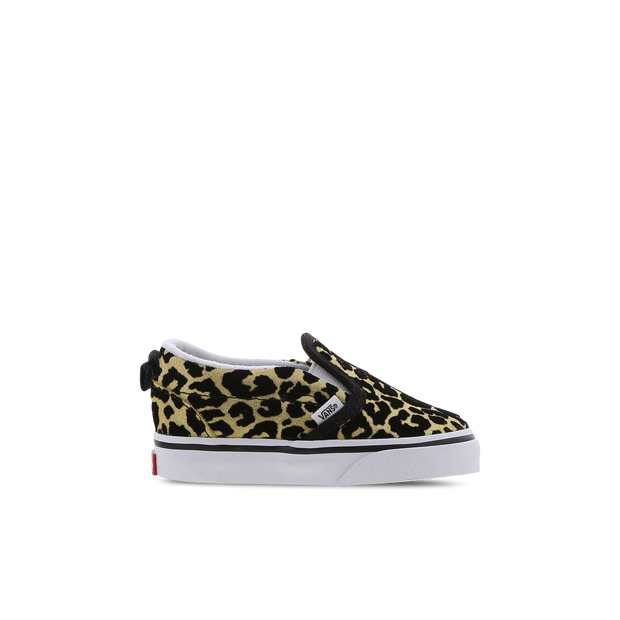 Vans Baby Black & Gold Leopard Slip-On V Sneakers - VN000UBSABS1