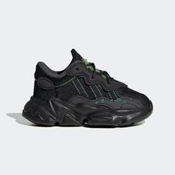 Baby Shoes - adidas Ozweego - Core Black-Core Black-Solar Green