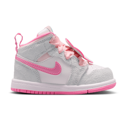 Baby Shoes - Jordan Aj1 Mid - Vast Grey-Pink Glow-Pearl Pink