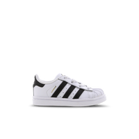 Black and white adidas hotsell superstars footlocker