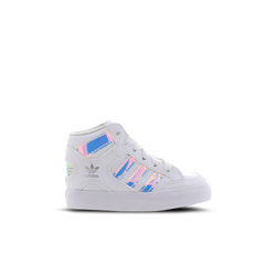 Baby Shoes - adidas Hard Court Silver Iridescent - White-Silver-White