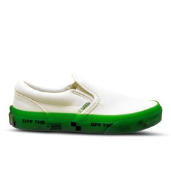 Pre School Shoes - Vans Classic Slip-on - White-Green