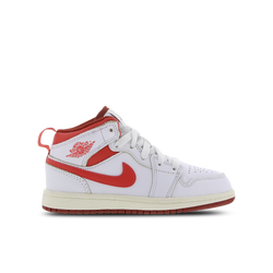 Pre School Shoes - Jordan 1 Mid - White-Lobster-Dune Red