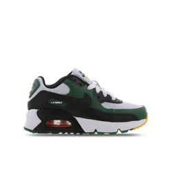 Pre School Shoes - Nike Air Max 90 Leather U - Pure Platinum-Black-Gorge Green