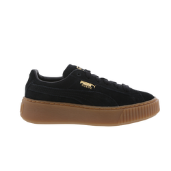 Pre School Shoes - Puma Suede Platform - Black-Black-Gum