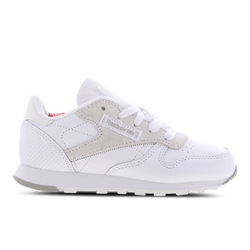 Pre School Shoes - Reebok Classic Leather - Ftwr White-Mgh Solid Grey-Rhodonite