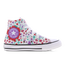 Converse Chuck Taylor All Star Hi Paper Floral - Maternelle Chaussures White-Soft Red-Pixel Purple