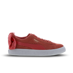 Pre School Shoes - Puma Suede Bow - Shell Pink-Shell Pink-White