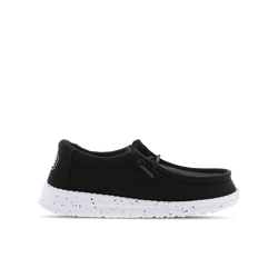 Pre School Shoes - HEYDUDE Wally Youth Slub Canvas - Black-Black