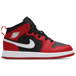 Pre School Shoes - Jordan Aj1 Mid - Black-White-Gym Red