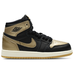 Pre School Shoes - Jordan Aj1 Retro Hi Og - Black-Mtlc Gold-Sail