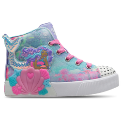 Pre School Shoes - Skechers Twinkle Toes - Blue Synthetic-Multi Trim