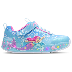 Scuola materna Scarpe - Skechers S-lights Lil Mermaid - Blue Sparkle Mesh-Multi Trim