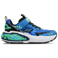 Pre School Shoes - Skechers Mega-craft 4K - Blue Synthetic-Textile-Lime