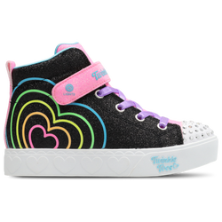 Maternelle Chaussures - Skechers Heart Steps - Black Synthetic-Multi Trim