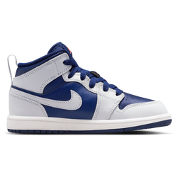 Pre School Shoes - Jordan Aj1 Mid - Blue Void-Pure Platinum-Summit