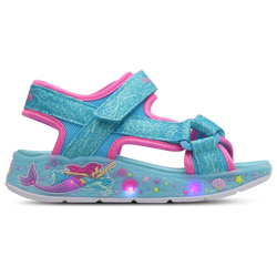 Vorschule Schuhe - Skechers Mermaid Dreams Sandal - Blue-Sparkle Synthetic