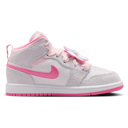 Pre School Shoes - Jordan Aj1 Mid - Vast Grey-Pink Glow-Sail