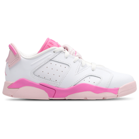 Retro 6 "Infrared Salesman" - Pre School - White / China Rose / Pink Foam